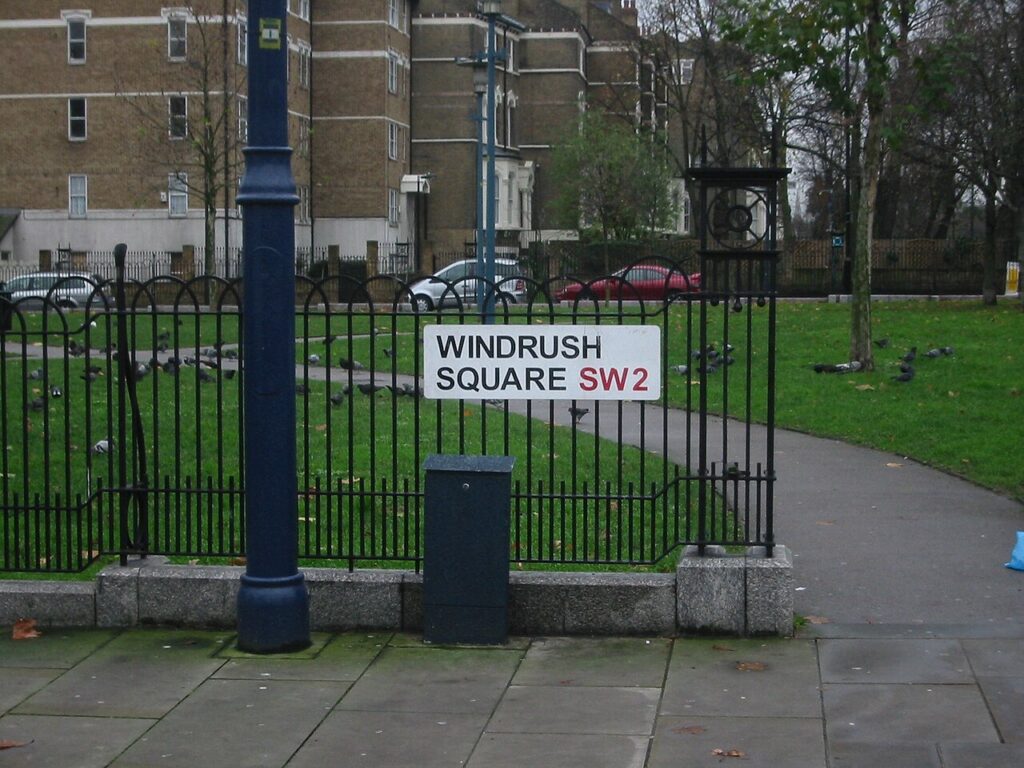 Sign in Windrush Square, Brixton