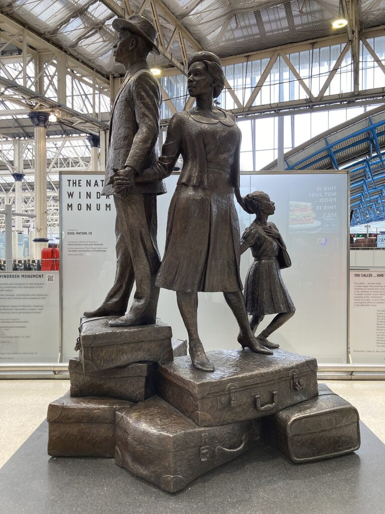 National Windrush Monument at London Waterloo Station